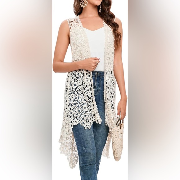 Rebellion Tops - Rebellion Cream Lace Sleeveless Top